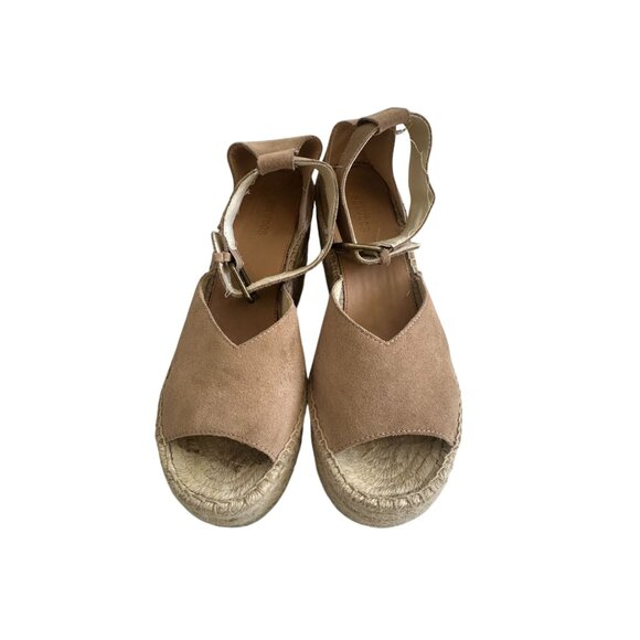 SOLUDOS Beige Suede Platform Espadrilles Sandals Size 9 - Picture 3 of 9